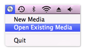 Virtual CD Mac - drop down menu